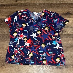 Wonder man scrub‎ top 3XL